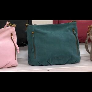 American Leather Co. Nubuck Leather Ella Crossbody Dark Teal